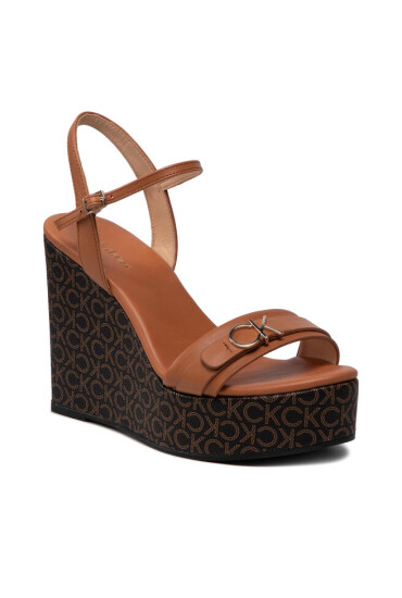 Calvin Klein Сандали Wedge Sndl 70W Hdw HW0HW00828 Cognac/Brown Mono 0HH - Mera.bg