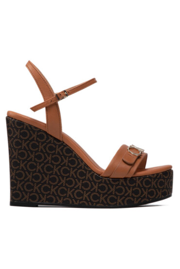 Calvin Klein Сандали Wedge Sndl 70W Hdw HW0HW00828 Cognac/Brown Mono 0HH - Mera.bg