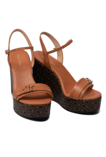 Calvin Klein Сандали Wedge Sndl 70W Hdw HW0HW00828 Cognac/Brown Mono 0HH - Mera.bg