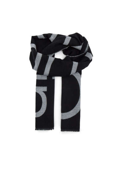 Calvin Klein Шал Fringes 2-Tones Wool Blend Scarf K60K612028 Черен - Mera.bg