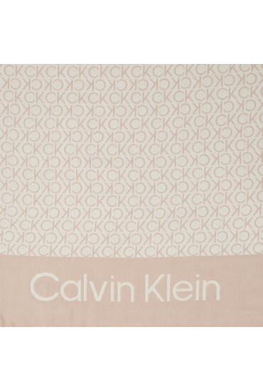 Calvin Klein Зимен шал Fringes Monogram Scarf 100X200 K60K611118 Бежов - Mera.bg