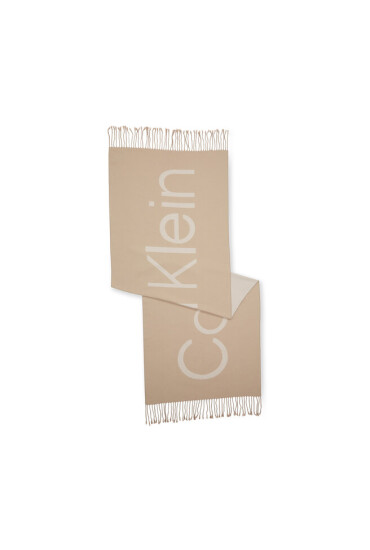 Calvin Klein Шал Fringes Scarf 65X195 K60K607322 Doeskin PBP - Mera.bg