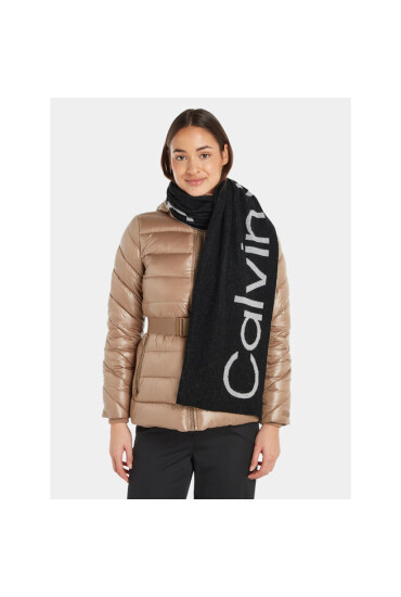 Calvin Klein Зимен шал Logo Reverso Tonal Scarf 40X180 K60K611117 Черен - Mera.bg