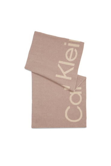 Calvin Klein Зимен шал Logo Reverso Tonal Scarf 40X180 K60K611117 Doeskin PBP - Mera.bg