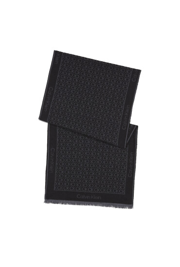 Calvin Klein Шал Monogram Jacquard Scarf 40X180 K60K611116 Черен - Mera.bg