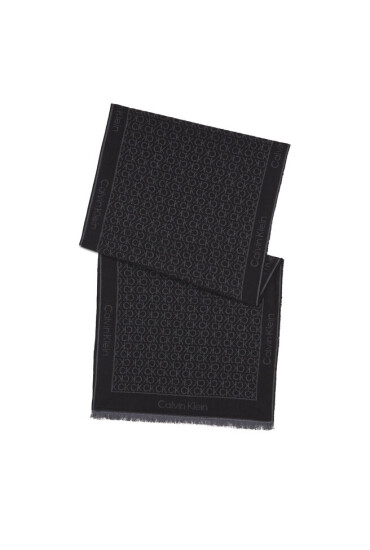 Calvin Klein Шал Monogram Jacquard Scarf 40X180 K60K611116 Черен - Mera.bg