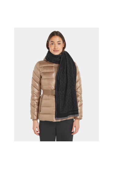 Calvin Klein Шал Monogram Jacquard Scarf 40X180 K60K611116 Черен - Mera.bg