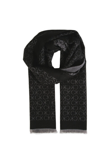 Calvin Klein Шал Monogram Woven Scarf 35x180 Черен - Mera.bg