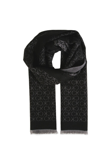 Calvin Klein Шал Monogram Woven Scarf 35x180 Черен - Mera.bg
