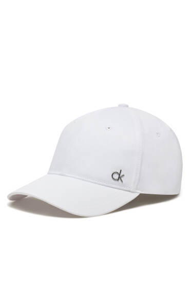 Calvin Klein Шапка с козирка Ck Metal Cotton Cap K60K613102 Бял - Mera.bg