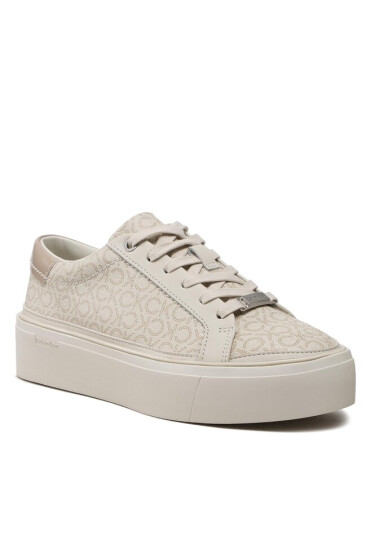 Calvin Klein Сникърси Flatform Cupsole Lace Up - Mono HW0HW01420 Бежов - Mera.bg
