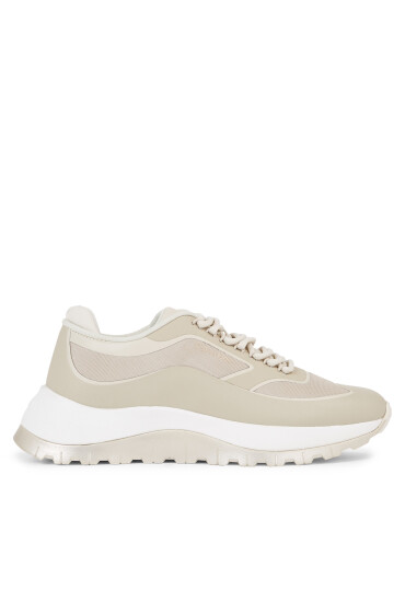 Calvin Klein Сникърси 2 Piece Sole Runner Lace Up HW0HW01640 Бежов - Mera.bg