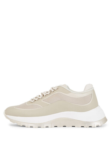 Calvin Klein Сникърси 2 Piece Sole Runner Lace Up HW0HW01640 Бежов - Mera.bg