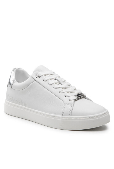 Calvin Klein Сникърси Cupsole Lace Up HW0HW01326 White/Silver 0K8 - Mera.bg