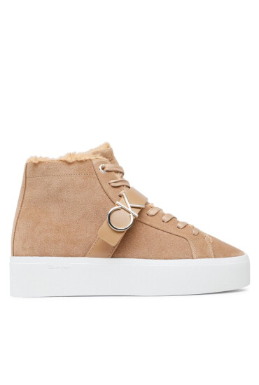 Calvin Klein Сникърси Flatform Cup High Top Ck Hw-S Wl HW0HW01334 Safari Canvas GEZ - Mera.bg