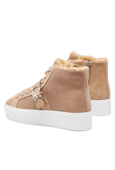 Calvin Klein Сникърси Flatform Cup High Top Ck Hw-S Wl HW0HW01334 Safari Canvas GEZ - Mera.bg