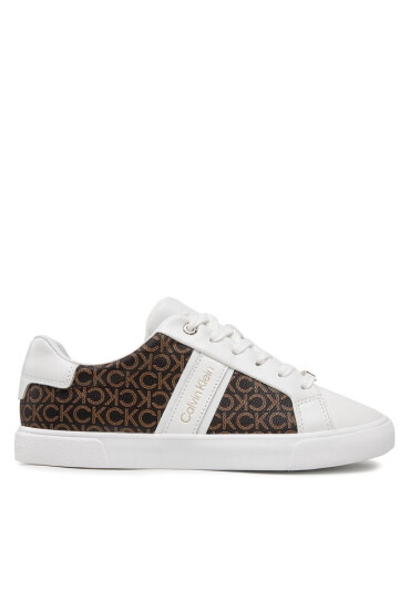 Calvin Klein Сникърси Low Profile Lace-Up HW0HW01190 White/Brown Mono 0K4 - Mera.bg