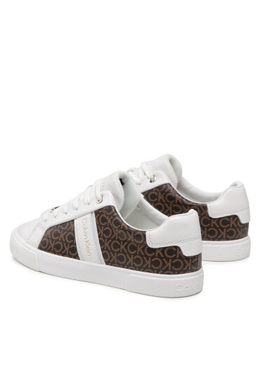 Calvin Klein Сникърси Low Profile Lace-Up HW0HW01190 White/Brown Mono 0K4 - Mera.bg