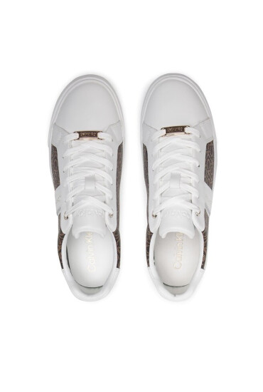 Calvin Klein Сникърси Low Profile Lace-Up HW0HW01190 White/Brown Mono 0K4 - Mera.bg