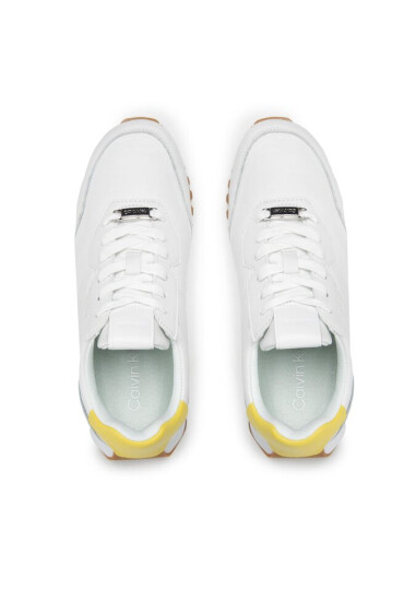 Calvin Klein Сникърси Asy Skived Runner Lace Up HW0HW01220 Ck White YAF - Mera.bg