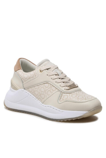 Calvin Klein Сникърси Chunky Intern Wedge Lace Up-Mono HW0HW01439 Dk Ecru/Silver Mink Mono 0F7 - Mera.bg