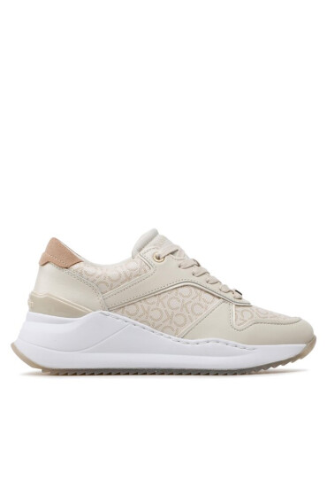 Calvin Klein Сникърси Chunky Intern Wedge Lace Up-Mono HW0HW01439 Dk Ecru/Silver Mink Mono 0F7 - Mera.bg