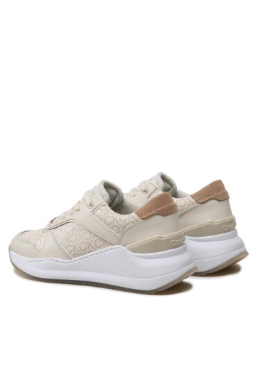 Calvin Klein Сникърси Chunky Intern Wedge Lace Up-Mono HW0HW01439 Dk Ecru/Silver Mink Mono 0F7 - Mera.bg
