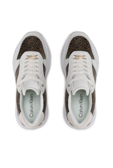 Calvin Klein Сникърси Chunky Intern Wedge Lace Up-Mono HW0HW01439 Бял - Mera.bg