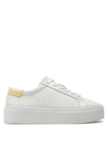 Calvin Klein Сникърси Flatform Cup Lace Up Epi Mono HW0HW01911 Бял - Mera.bg