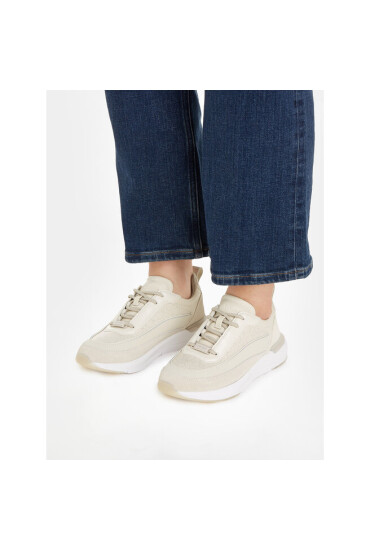 Calvin Klein Сникърси Flexi Runner Lace Up - Epi Mono HW0HW01662 Бежов - Mera.bg