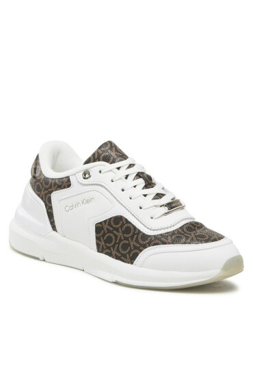Calvin Klein Сникърси Flexi Runner Lace Up HW0HW01216 White/Brown Mono 0K4 - Mera.bg