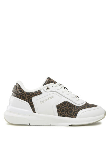 Calvin Klein Сникърси Flexi Runner Lace Up HW0HW01216 White/Brown Mono 0K4 - Mera.bg