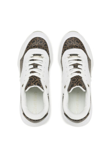 Calvin Klein Сникърси Flexi Runner Lace Up HW0HW01216 White/Brown Mono 0K4 - Mera.bg