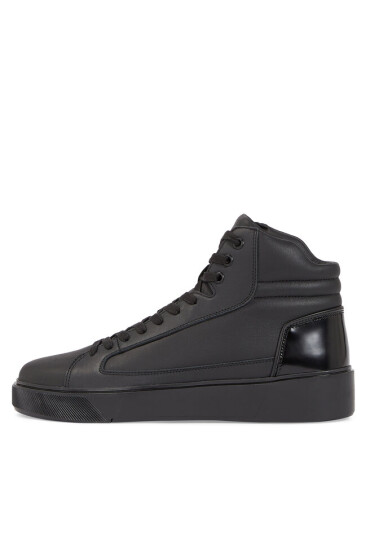 Calvin Klein Сникърси High Top Lace Up Inv Stitch HM0HM01164 Triple Black 0GJ - Mera.bg