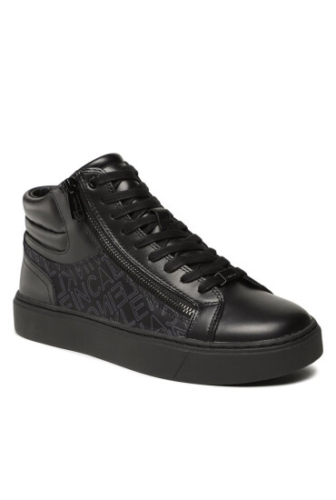 Calvin Klein Сникърси High Top Lace Up W/Zip Mono HM0HM01046 Outline Mono Black 0GK - Mera.bg