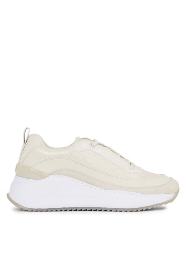 Calvin Klein Сникърси Intern Wedge Lace Up - Epi Mono HW0HW01663 Екрю - Mera.bg