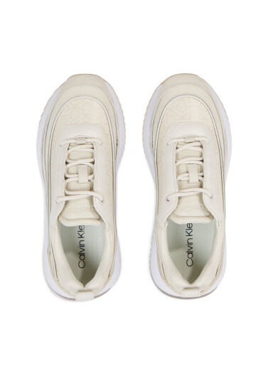 Calvin Klein Сникърси Intern Wedge Lace Up - Epi Mono HW0HW01663 Екрю - Mera.bg