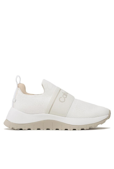 Calvin Klein Сникърси Knit Runner Slip On HW0HW01443 White/Dk Ecru 0LA - Mera.bg