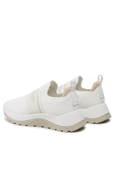 Calvin Klein Сникърси Knit Runner Slip On HW0HW01443 White/Dk Ecru 0LA - Mera.bg