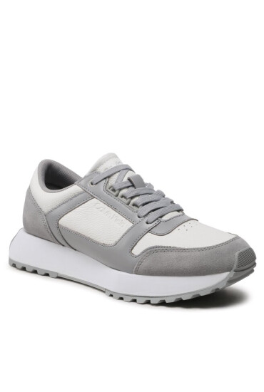 Calvin Klein Сникърси Low Top Lace Up Lth HM0HM00925 Grey Fog/White 0IN - Mera.bg