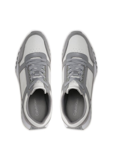 Calvin Klein Сникърси Low Top Lace Up Lth HM0HM00925 Grey Fog/White 0IN - Mera.bg