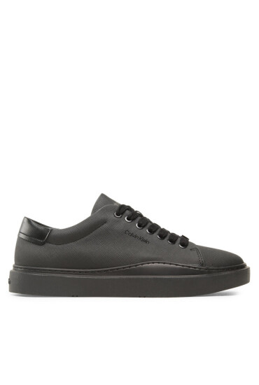 Calvin Klein Сникърси Low Top Lace Up Lth HM0HM01051 Triple Black 0GJ - Mera.bg