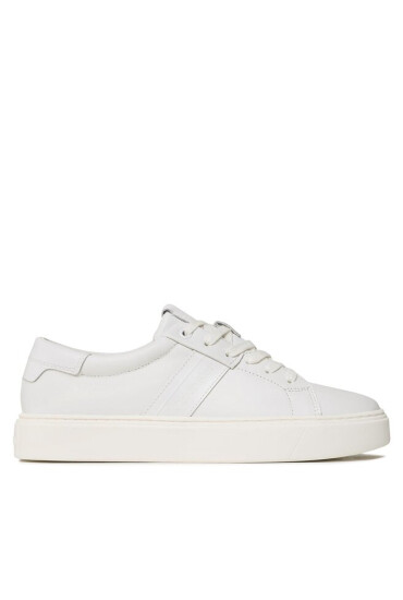 Calvin Klein Сникърси Low Top Lace Up Lth HM0HM01055 Triple White 0K4 - Mera.bg