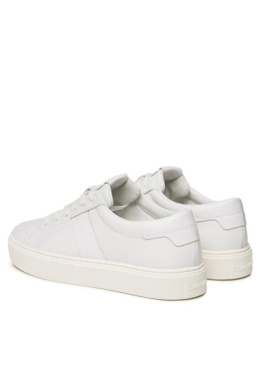 Calvin Klein Сникърси Low Top Lace Up Lth HM0HM01055 Triple White 0K4 - Mera.bg