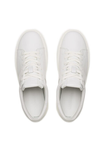 Calvin Klein Сникърси Low Top Lace Up Lth HM0HM01055 Triple White 0K4 - Mera.bg