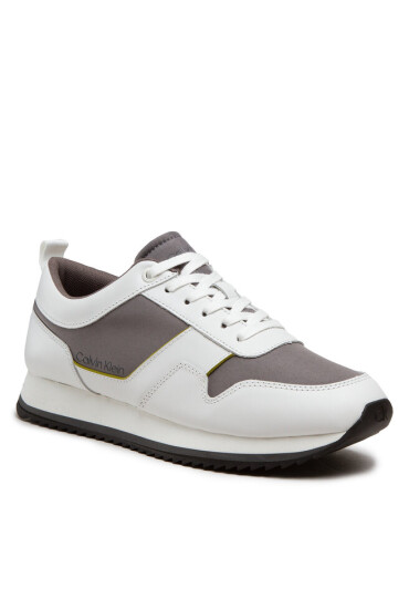 Calvin Klein Сникърси Low Top Lace Up Mix HM0HM00741 White/Grey Asphalt/Reptile Green 0K9 - Mera.bg
