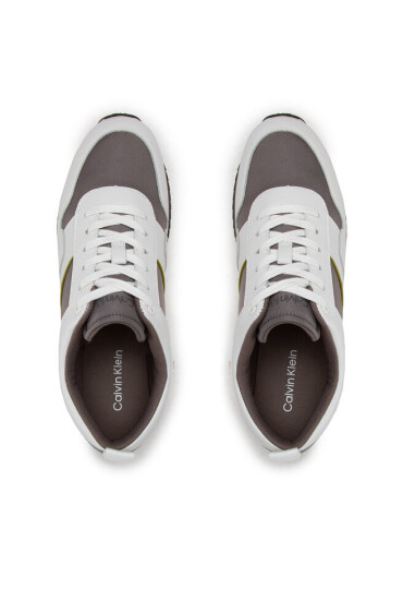 Calvin Klein Сникърси Low Top Lace Up Mix HM0HM00741 White/Grey Asphalt/Reptile Green 0K9 - Mera.bg