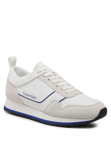 Calvin Klein Сникърси Low Top Lace Up Mix HM0HM00985 White/Ultra Blue 0K7 - Mera.bg