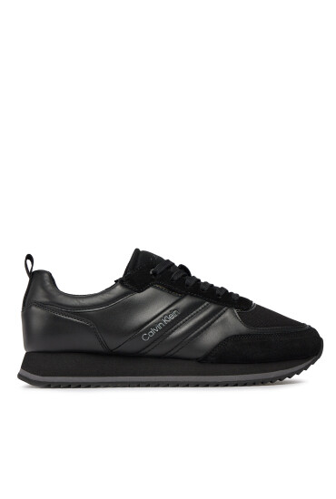 Calvin Klein Сникърси Low Top Lace Up Mix HM0HM01280 Triple Black 0GJ - Mera.bg