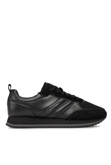 Calvin Klein Сникърси Low Top Lace Up Mix HM0HM01280 Triple Black 0GJ - Mera.bg